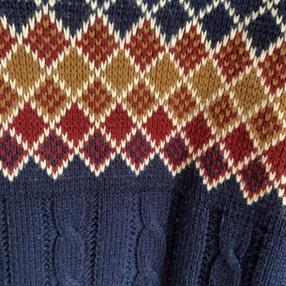 VTG 80s Montgomery Ward abstract cable knit v neck - Picture 3 of 5